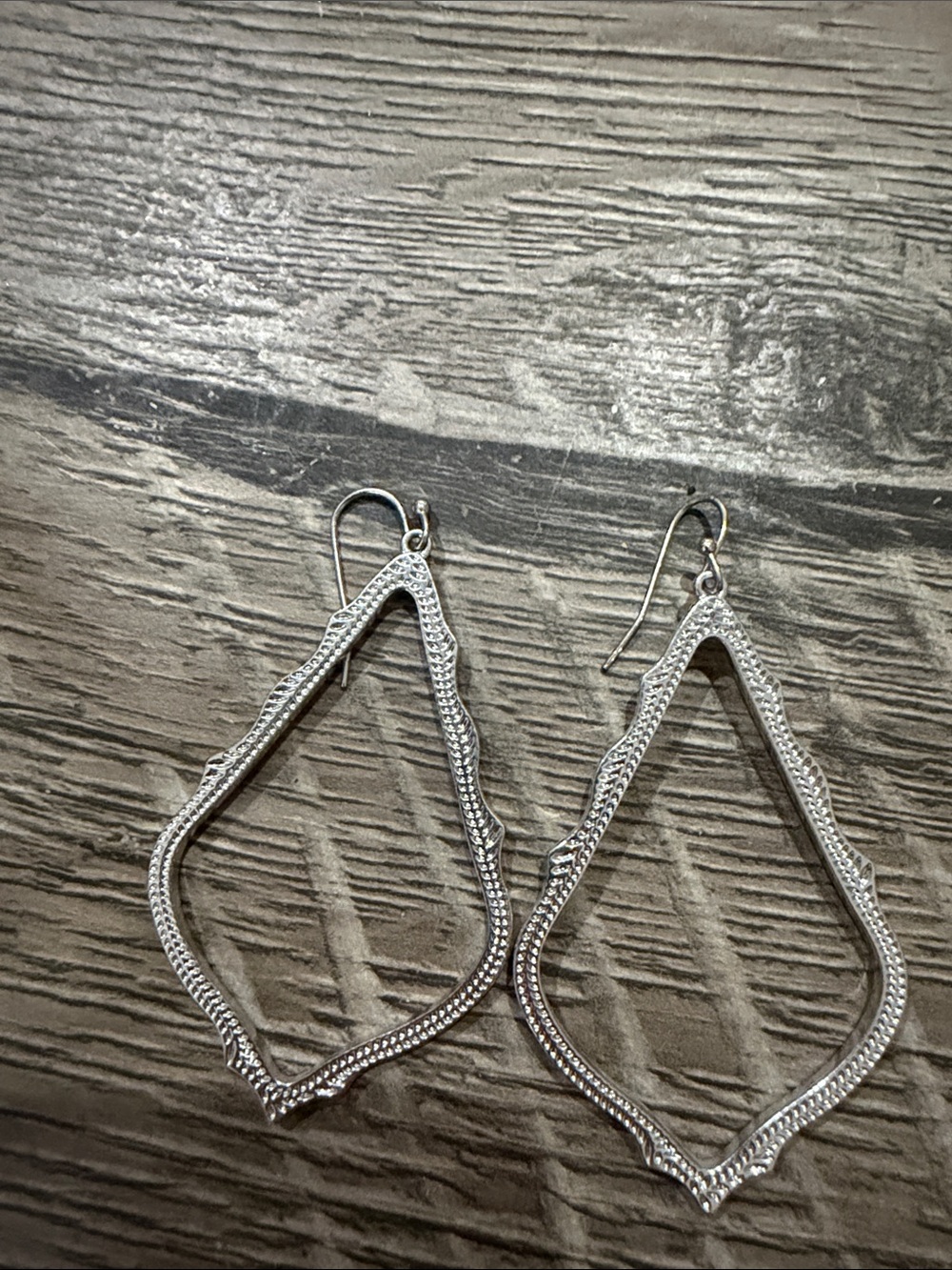 Kendra Scott Silver Open Filigree Teardrop Earrings